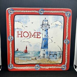 Large lighthouse serving plate